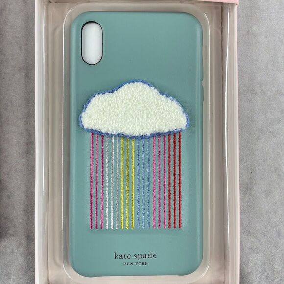 kate spade iPhone XS Max Phone Cases Jeweled Floradoddle / Rainbow Cloud Patch - Picture 10 of 14